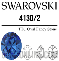 4130/2 Swarovski Crystal 8x6mm Montana Oval Fancy Rhinestones 1 Dozen