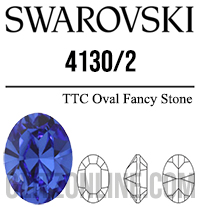 4130/2 Swarovski Crystal 6x4mm Sapphire Oval Fancy Rhinestones 1 Dozen