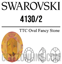 4130/2 Swarovski Crystal 8x6mm Topaz Oval Fancy Rhinestones 1 Dozen