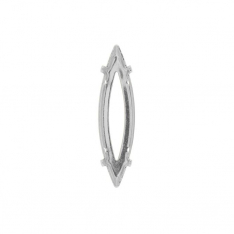 Rhodium Setting for Slim Navette 35x9.5mm