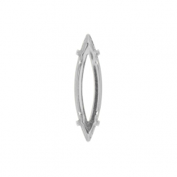 Rhodium Setting for Slim Navette 35x9.5mm