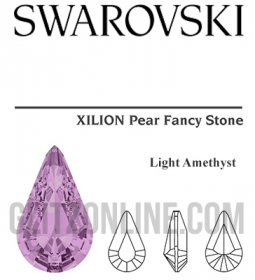 4300/2 Swarovski Crystal Light Amethyst TC 8x4.8mm Teardrop Fancy Rhinestones 1 Dozen