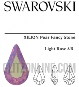 4300/2 Swarovski Crystal Light Rose AB TC 10x6mm Teardrop Fancy Stones 1 Dozen