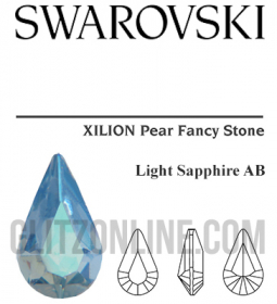 4300/2 Swarovski Crystal Light Sapphire AB TC 8x4.8mm Teardrop Fancy Stones 1 Dozen