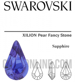 4300/2 Swarovski Crystal Sapphire TC 8x4.8mm Teardrop Fancy Stones 1 Dozen