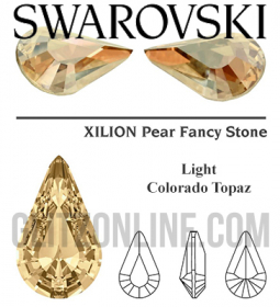 4300/2 Swarovski Crystal Light Colorado Topaz TC 8x4.8mm Teardrop Fancy Rhinestones 1 Dozen