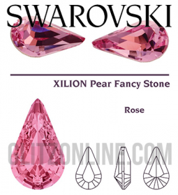 4300/2 Swarovski Crystal Rose Pink TC 8x4.8mm Teardrop Fancy Stones 1 Dozen