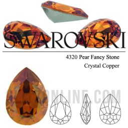 4320 Swarovski Crystal Copper 18x13mm Pear Fancy Stones Factory Box 48 Pieces
