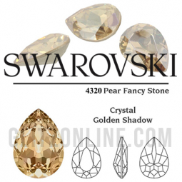 4320 Swarovski Crystal Golden Shadow 6x4mm Pear Fancy Stones 1 Dozen