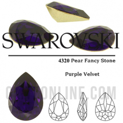 4320 Swarovski Crystal Purple Velvet 18x13mm Pear Fancy Stones 6 Pieces