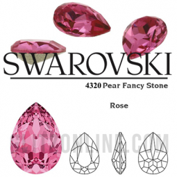 4320 Swarovski Crystal Rose Pink 14x10mm Pear Fancy Stones 1 Piece