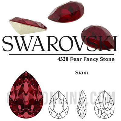 4320 Swarovski Crystal Siam Red 18x13mm Pear Fancy Stones 1 Piece
