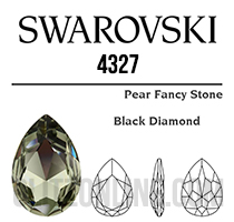 4327 Swarovski Crystal Black Diamond 30x20mm Pear Fancy Stone Factory Box 24 Pieces