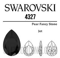 4327 Swarovski Crystal Jet Black 30x20mm Pear Fancy Stone 1 Piece
