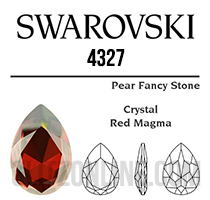 4327 Swarovski Crystal Red Magma 30x20mm Pear Fancy Stone 1 Piece