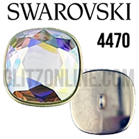 4470 Swarovski Crystal AB & Gold 18mm Cushion Square Button