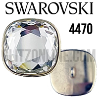 4470 Swarovski Crystal & Gold 12mm Cushion Square Button