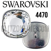 4470 Swarovski Crystal & Silver 12mm Cushion Square Button