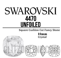 4470 Swarovski Crystal 10mm Cushion Back Square UNFOILED Fancy Rhinestones Factory Pack (144 pieces)