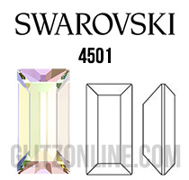 4501 Swarovski Crystal AB 4x2mm Baguette Pointed Back Fancy Rhinestones 1 Dozen