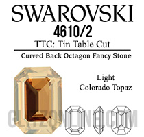 4610/2 TTC Swarovski Crystal Light Colorado Topaz 6x4mm Rectangle Octagon Fancy Stones 1 Dozen