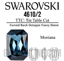 4610/2 TTC Swarovski Crystal Montana 10x8mm Rectangle Octagon Fancy Stones Factory Pack 72 pc