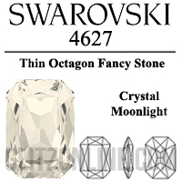 4627 Swarovski Crystal Moonlight 27x18.5mm Octagon Fancy Stone 1 Piece
