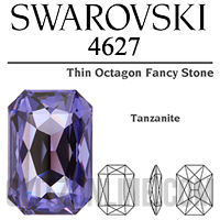 4627 Swarovski Crystal Tanzanite Purple 27x18.5mm Octagon Fancy Stone 1 Piece
