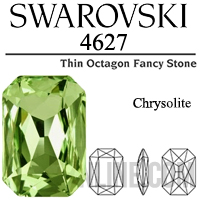 4627 Swarovski Crystal Chrysolite Green 27x18.5mm Octagon Fancy Stone 1 Piece