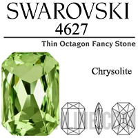 4627 Swarovski Crystal Chrysolite Green 27x18.5mm Octagon Fancy Stone 1 Piece