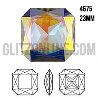 4675 Swarovski Crystal AB 23mm Square Octagon Fancy Rhinestone