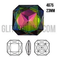 4675 Swarovski Crystal Vitrail Medium 23mm Square Octagon Fancy Rhinestone