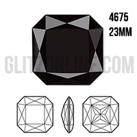 4675 Swarovski Crystal Jet Black 23mm Square Octagon Fancy Rhinestone