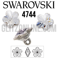 4744 Swarovski Crystal Flower 16mm Rhinestone Button