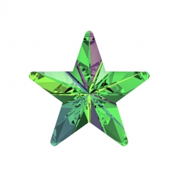 4745 Swarovski Crystal Vitrail Medium Green AB Rhinestone Star 1 Piece 10mm