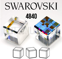 4840 Swarovski Crystal AB Cube 4mm Crystals (no hole) 1 Dozen