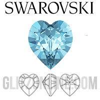 4800 Swarovski Crystal 8x8.8mm Aquamarine Heart Shaped Fancy Stones 1 Piece