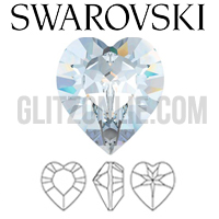 4884 Swarovski Crystal AB 8x8.8mm Heart Shaped Fancy Stones Factory Pack 144 Pieces