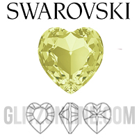 4800 Swarovski Crystal 8x8.8mm Jonquil Heart Shaped Fancy Stones 6 Pieces