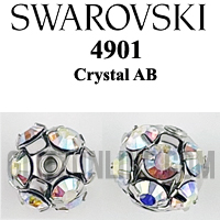 4901 Swarovski Crystal AB 8mm Rondelle Ball (Center Hole)