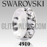 4910 Swarovski Crystal 5mm Rhodium Silver Plated Rondelles 6 Pieces
