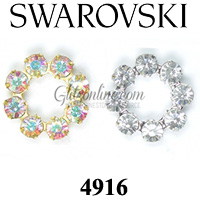 4916 Swarovski Crystal & Silver 3/8" Rhinestone Eyelets 2 Pieces