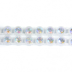 Preciosa 2_Row Crystal AB Rhinestones Alabaster (clear) Plastic Banding 13ss