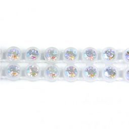Preciosa 2-Row Crystal AB Rhinestone Clear Plastic Banding 12ss