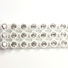 Preciosa 3-Row Crystal Rhinestones White Plastic Banding 13ss
