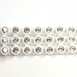 Preciosa 3-Row Crystal Rhinestones White Plastic Banding 12ss