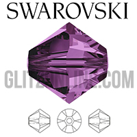 5328 Swarovski Crystal Bicone 4mm Amethyst Beads 1 Dozen