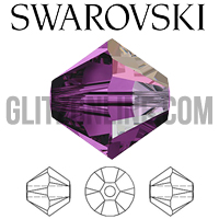 5328 Swarovski Crystal Bicone 4mm Amethyst AB Beads 1 Dozen