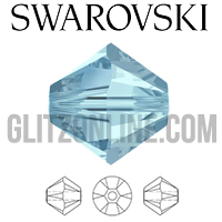 5328 Swarovski Crystal Bicone 4mm Aquamarine Beads 1 Dozen