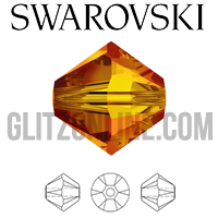 5328 Swarovski Crystal Fire Opal Bicone 4mm Beads 1 Dozen